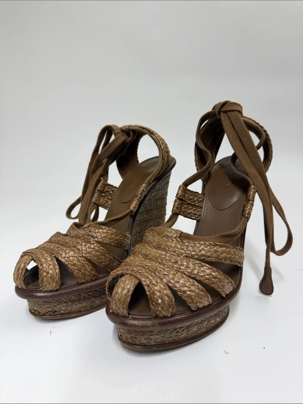 Bottega Veneta Braided Wedge Sandals - Brown